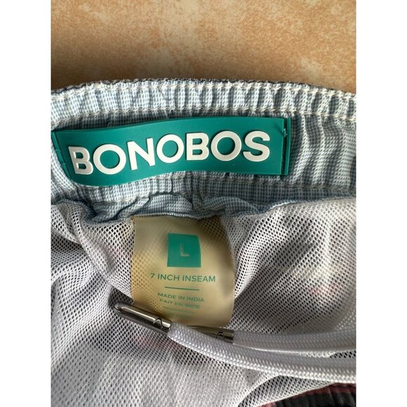 Bonobos Worn Once  Swim Trunks  Nylon Gray Striped Pink Men size L - Picture 3 of 11